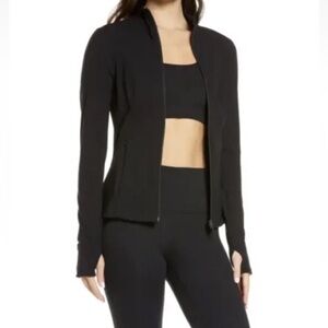 NWT Sweaty Betty Power Workout Jacket Black Full Zip Size XXS